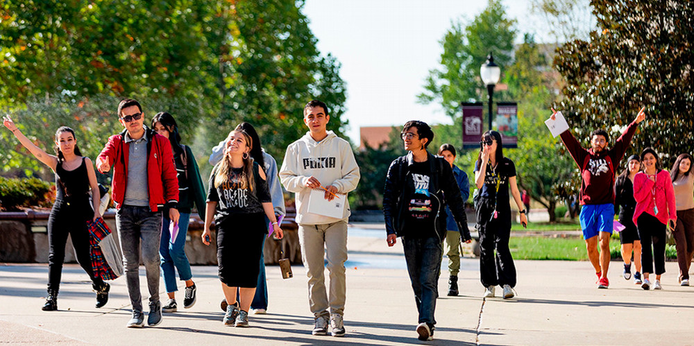 SIU Students walking on campus